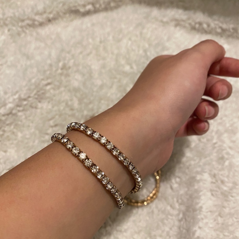 elastic plastic rhinestone bracelets